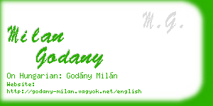 milan godany business card